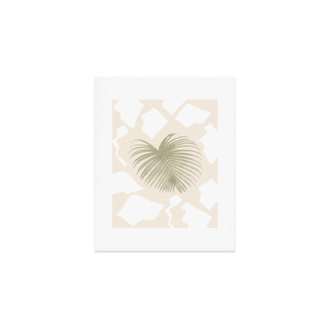 Lola Terracota Palm leaf with abstract handmade shapes Art Print