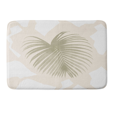 Lola Terracota Palm leaf with abstract handmade shapes Memory Foam Bath Mat