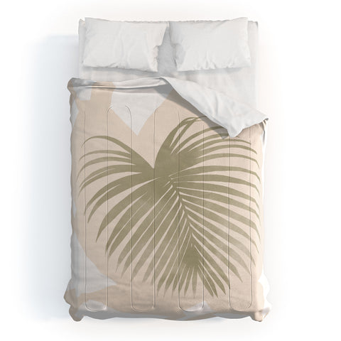 Lola Terracota Palm leaf with abstract handmade shapes Comforter