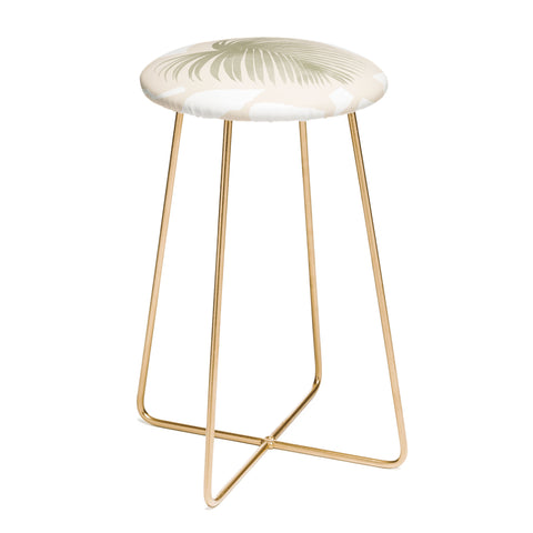 Lola Terracota Palm leaf with abstract handmade shapes Counter Stool