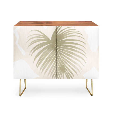 Lola Terracota Palm leaf with abstract handmade shapes Credenza