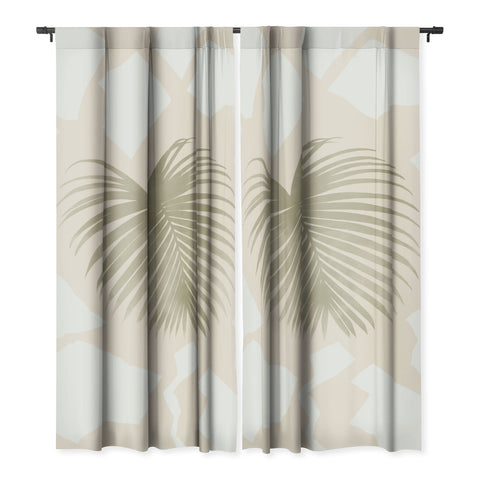 Lola Terracota Palm leaf with abstract handmade shapes Blackout Non Repeat