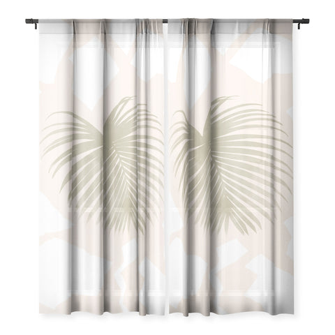 Lola Terracota Palm leaf with abstract handmade shapes Sheer Non Repeat