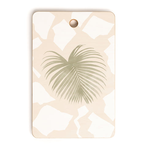 Lola Terracota Palm leaf with abstract handmade shapes Cutting Board Rectangle
