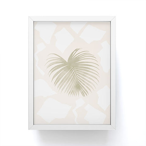 Lola Terracota Palm leaf with abstract handmade shapes Framed Mini Art Print