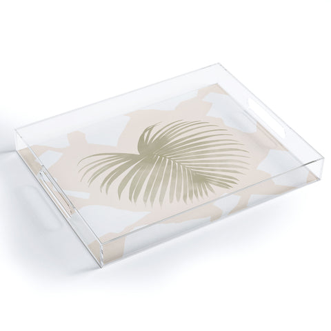 Lola Terracota Palm leaf with abstract handmade shapes Acrylic Tray