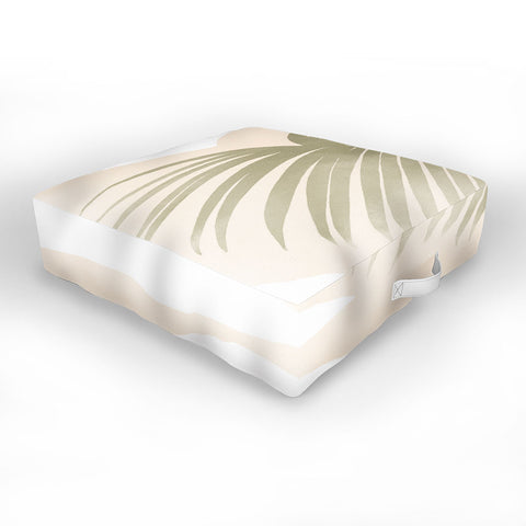 Lola Terracota Palm leaf with abstract handmade shapes Outdoor Floor Cushion