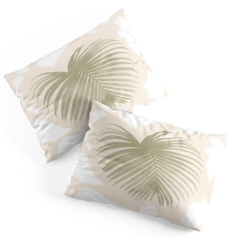 Lola Terracota Palm leaf with abstract handmade shapes Pillow Shams