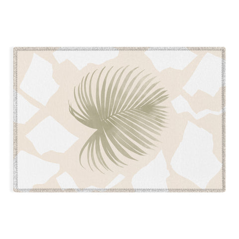 Lola Terracota Palm leaf with abstract handmade shapes Outdoor Rug