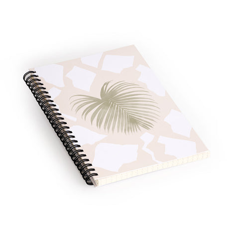 Lola Terracota Palm leaf with abstract handmade shapes Spiral Notebook