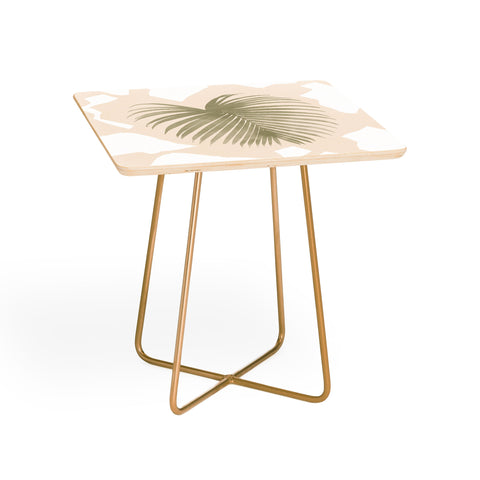 Lola Terracota Palm leaf with abstract handmade shapes Side Table