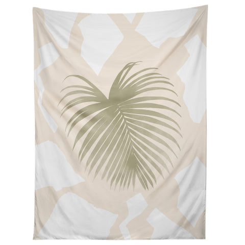 Lola Terracota Palm leaf with abstract handmade shapes Tapestry