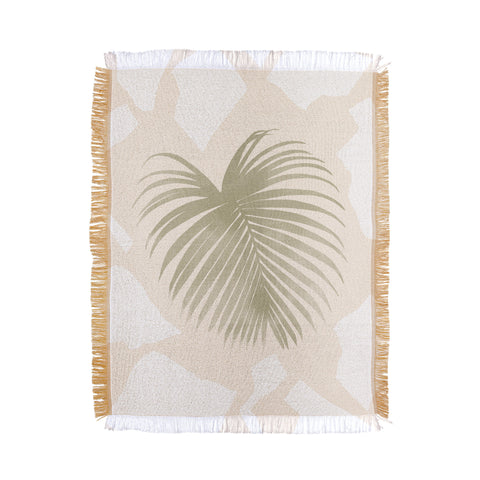 Lola Terracota Palm leaf with abstract handmade shapes Throw Blanket