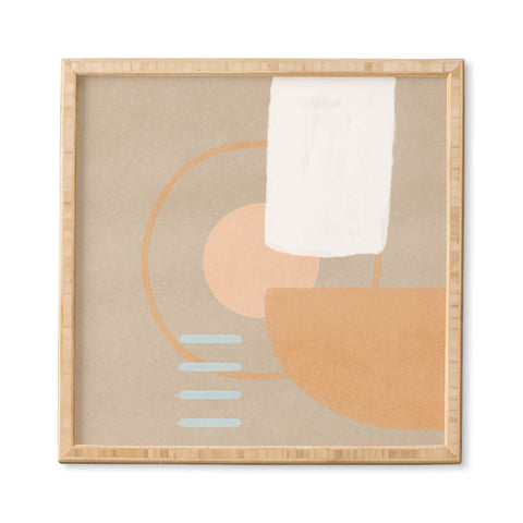 Lola Terracota Simple shapes boho minimalist Framed Wall Art