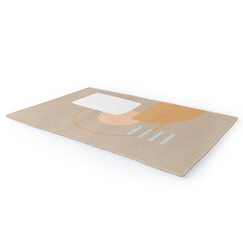 Lola Terracota Simple shapes boho minimalist Area Rug