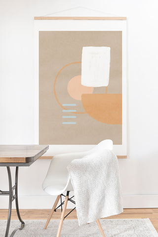 Lola Terracota Simple shapes boho minimalist Art Print And Hanger