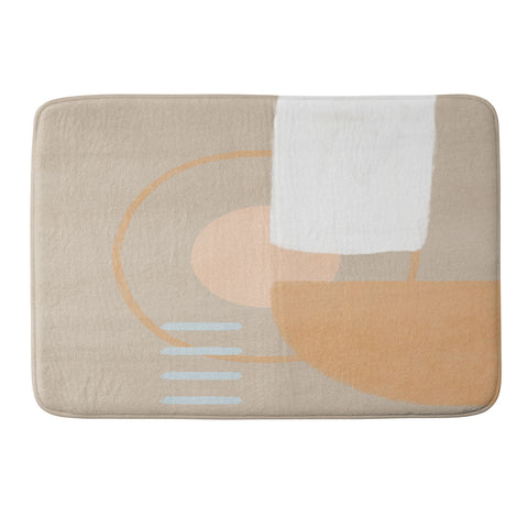 Lola Terracota Simple shapes boho minimalist Memory Foam Bath Mat
