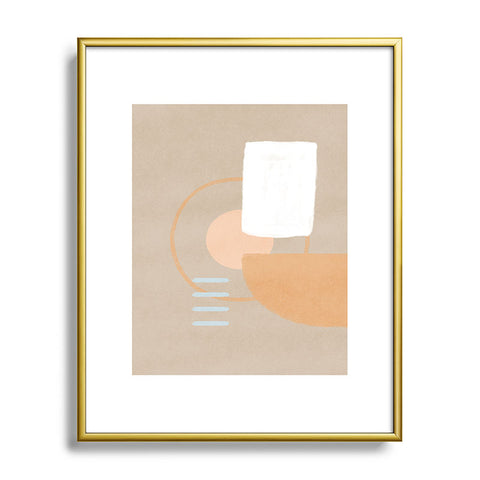 Lola Terracota Simple shapes boho minimalist Metal Framed Art Print