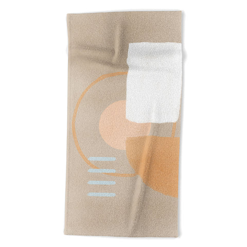 Lola Terracota Simple shapes boho minimalist Beach Towel