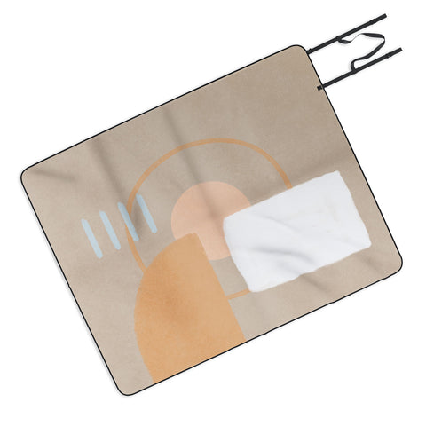 Lola Terracota Simple shapes boho minimalist Picnic Blanket