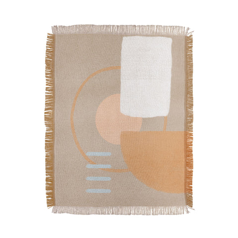 Lola Terracota Simple shapes boho minimalist Throw Blanket