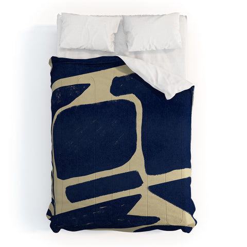Lola Terracota Strong shapes on simple background Comforter