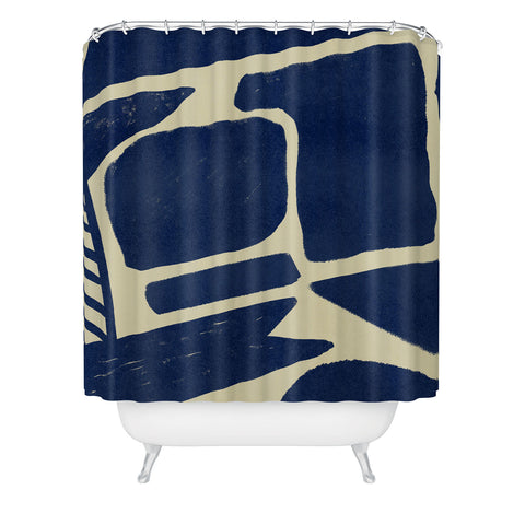 Lola Terracota Strong shapes on simple background Shower Curtain