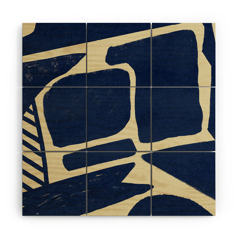 Lola Terracota Strong shapes on simple background Wood Wall Mural