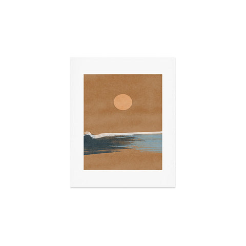Lola Terracota Sunset with minimal shapes on kraft paper Art Print
