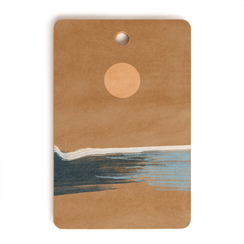 Lola Terracota Sunset with minimal shapes on kraft paper Cutting Board Rectangle