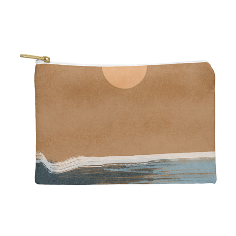 Lola Terracota Sunset with minimal shapes on kraft paper Pouch