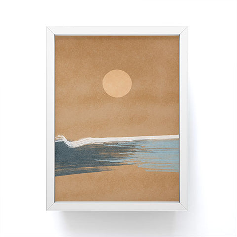 Lola Terracota Sunset with minimal shapes on kraft paper Framed Mini Art Print