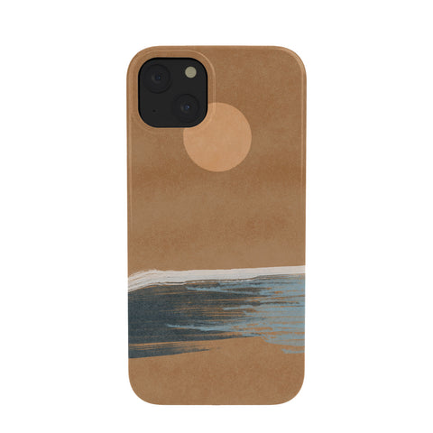 Lola Terracota Sunset with minimal shapes on kraft paper Phone Case