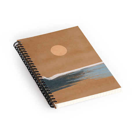 Lola Terracota Sunset with minimal shapes on kraft paper Spiral Notebook