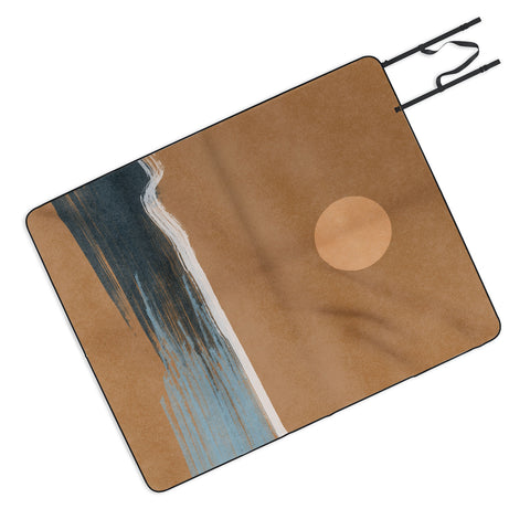 Lola Terracota Sunset with minimal shapes on kraft paper Outdoor Blanket