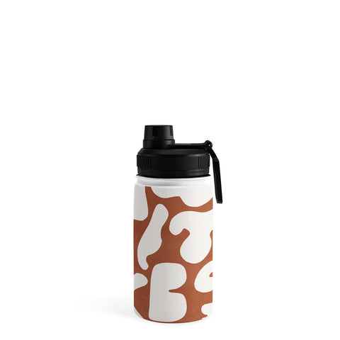 Lola Terracota Terracotta with shapes in offwhite Water Bottle