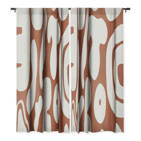 Lola Terracota Terracotta with shapes in offwhite Blackout Non Repeat