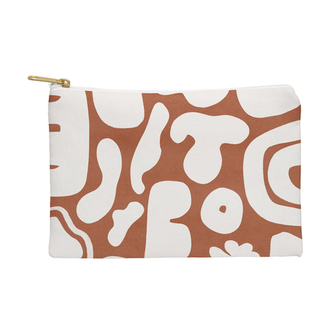 Lola Terracota Terracotta with shapes in offwhite Pouch