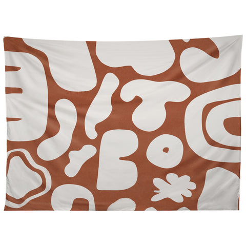 Lola Terracota Terracotta with shapes in offwhite Tapestry