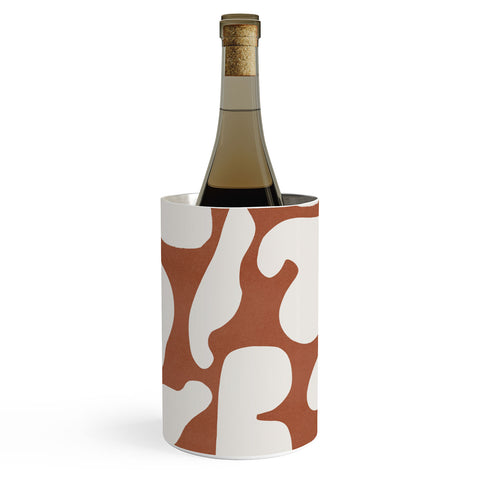 Lola Terracota Terracotta with shapes in offwhite Wine Chiller