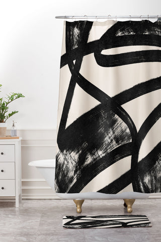 Lola Terracota That was a cow Abstraction Shower Curtain And Mat