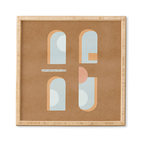 Lola Terracota The arch of a window abstract shapes contemporary Framed Wall Art