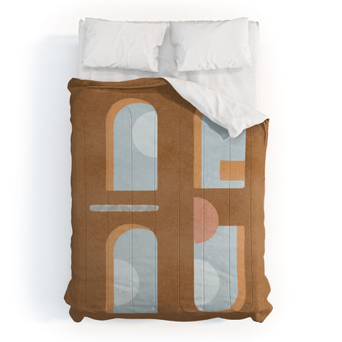 Lola Terracota The arch of a window abstract shapes contemporary Comforter