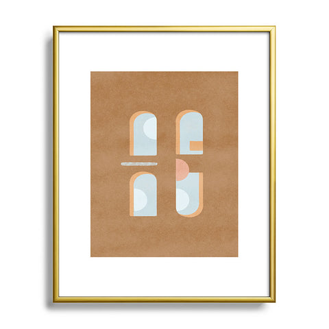 Lola Terracota The arch of a window abstract shapes contemporary Metal Framed Art Print