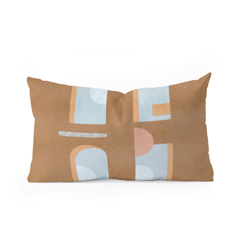 Lola Terracota The arch of a window abstract shapes contemporary Oblong Throw Pillow
