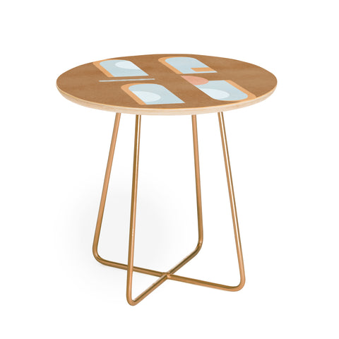 Lola Terracota The arch of a window abstract shapes contemporary Round Side Table