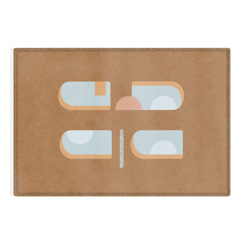 Lola Terracota The arch of a window abstract shapes contemporary Outdoor Rug