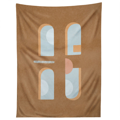 Lola Terracota The arch of a window abstract shapes contemporary Tapestry