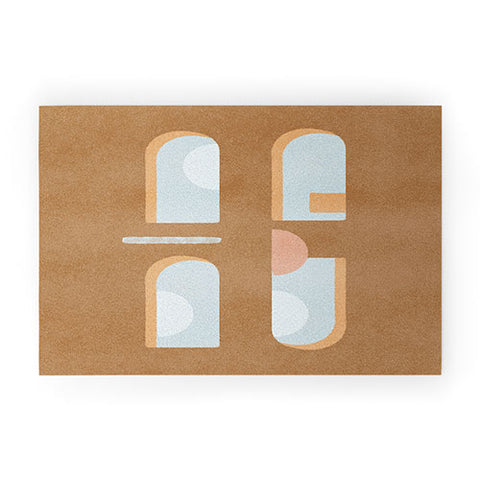 Lola Terracota The arch of a window abstract shapes contemporary Welcome Mat