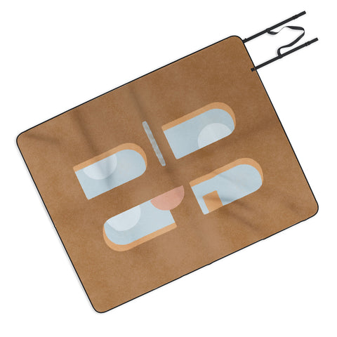Lola Terracota The arch of a window abstract shapes contemporary Picnic Blanket